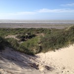 A view of the channel from the top of the dunes.